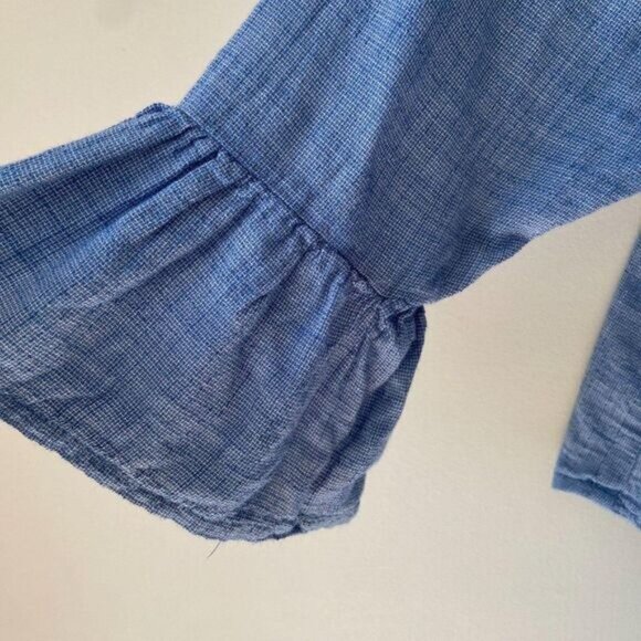 Women's Off‎ Shoulder Boho Shirt Ruffled Peasant Blouses Casual Crop Tops - Picture 5 of 5